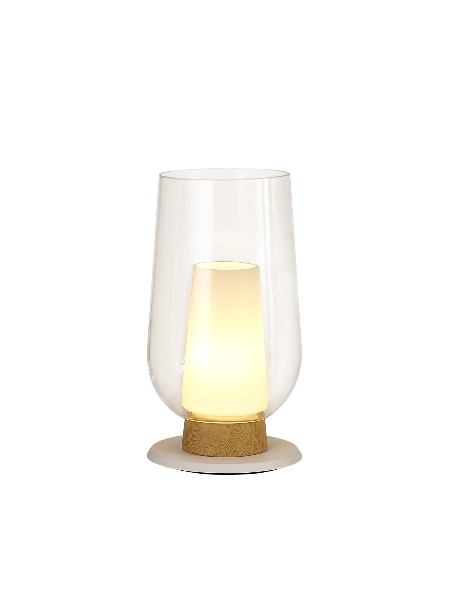 M8281  Nora Table Lamp 1 Light E27 White/Wood